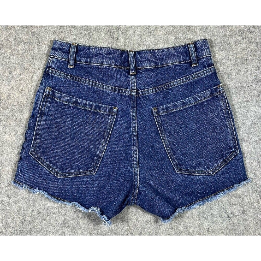Farm Rio Anthropologie Crochet Grabby Denim Shorts Women’s 27 Jean Raw Hem - Picture 2 of 7